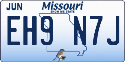 MO license plate EH9N7J