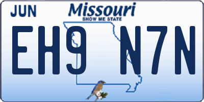 MO license plate EH9N7N