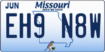 MO license plate EH9N8W