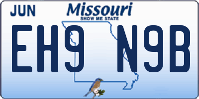 MO license plate EH9N9B