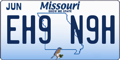 MO license plate EH9N9H