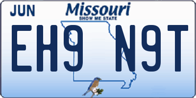 MO license plate EH9N9T