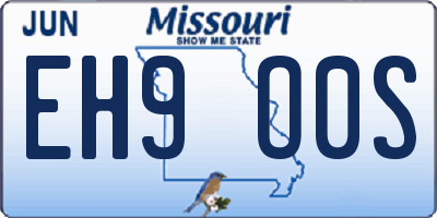 MO license plate EH9O0S