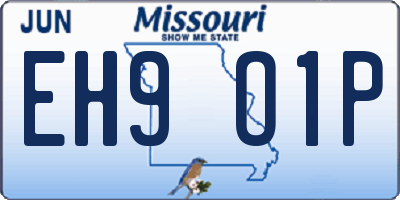 MO license plate EH9O1P
