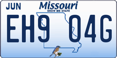 MO license plate EH9O4G