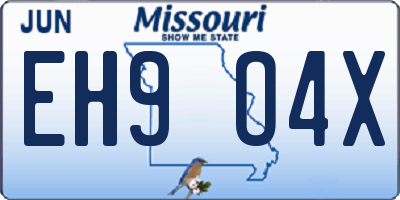 MO license plate EH9O4X