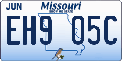 MO license plate EH9O5C