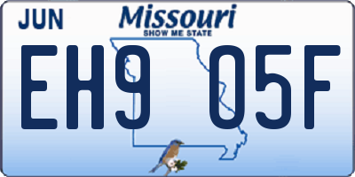 MO license plate EH9O5F