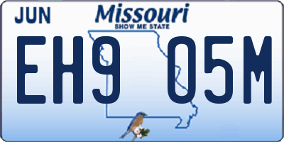 MO license plate EH9O5M