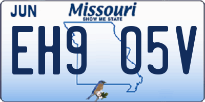 MO license plate EH9O5V