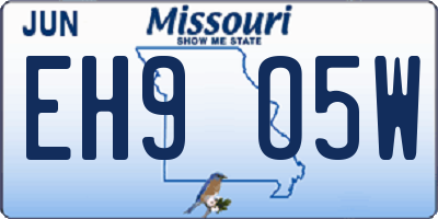 MO license plate EH9O5W
