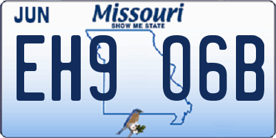 MO license plate EH9O6B
