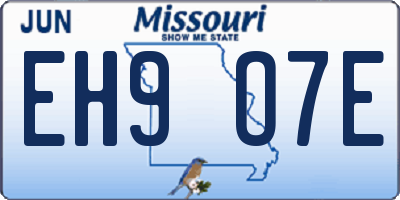 MO license plate EH9O7E