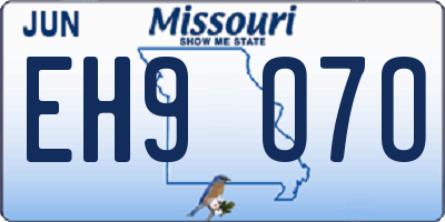 MO license plate EH9O7O