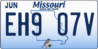 MO license plate EH9O7V
