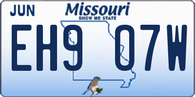 MO license plate EH9O7W