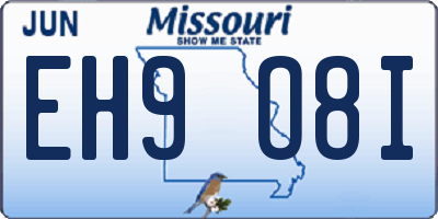 MO license plate EH9O8I