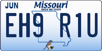 MO license plate EH9R1U