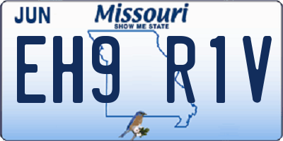 MO license plate EH9R1V