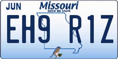 MO license plate EH9R1Z
