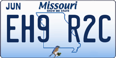 MO license plate EH9R2C