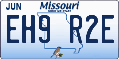 MO license plate EH9R2E