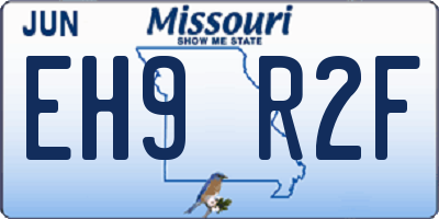 MO license plate EH9R2F