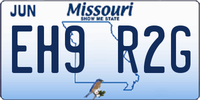 MO license plate EH9R2G