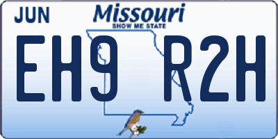 MO license plate EH9R2H