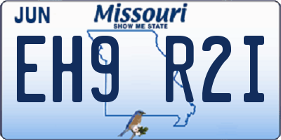 MO license plate EH9R2I