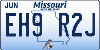 MO license plate EH9R2J