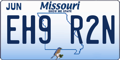 MO license plate EH9R2N
