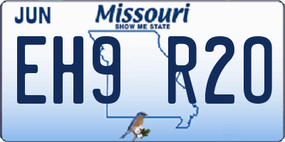 MO license plate EH9R2O