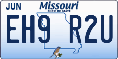 MO license plate EH9R2U