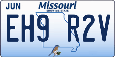 MO license plate EH9R2V
