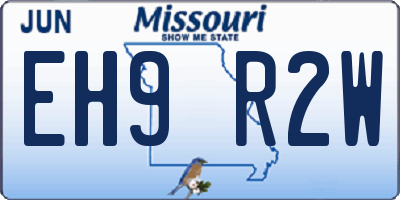 MO license plate EH9R2W