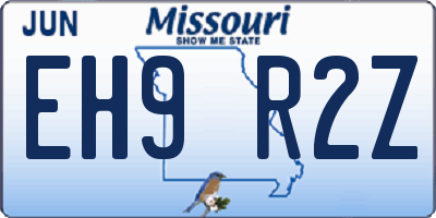 MO license plate EH9R2Z