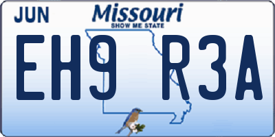 MO license plate EH9R3A