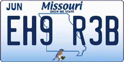 MO license plate EH9R3B