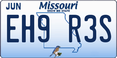 MO license plate EH9R3S