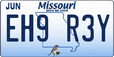 MO license plate EH9R3Y