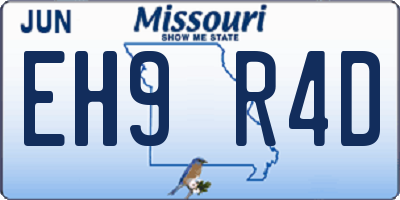 MO license plate EH9R4D
