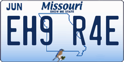 MO license plate EH9R4E