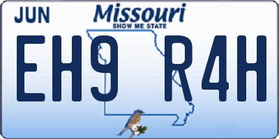 MO license plate EH9R4H