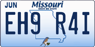 MO license plate EH9R4I
