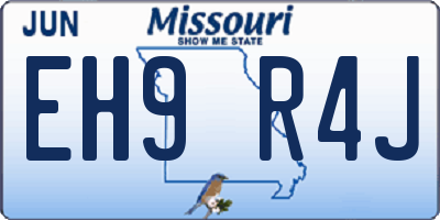 MO license plate EH9R4J