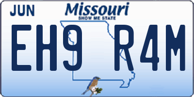 MO license plate EH9R4M