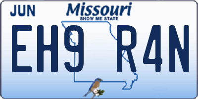 MO license plate EH9R4N