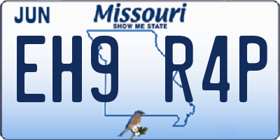 MO license plate EH9R4P