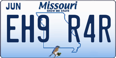 MO license plate EH9R4R